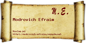 Modrovich Efraim névjegykártya